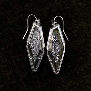 Kendra Scott Bex drop earring in platinum druzy